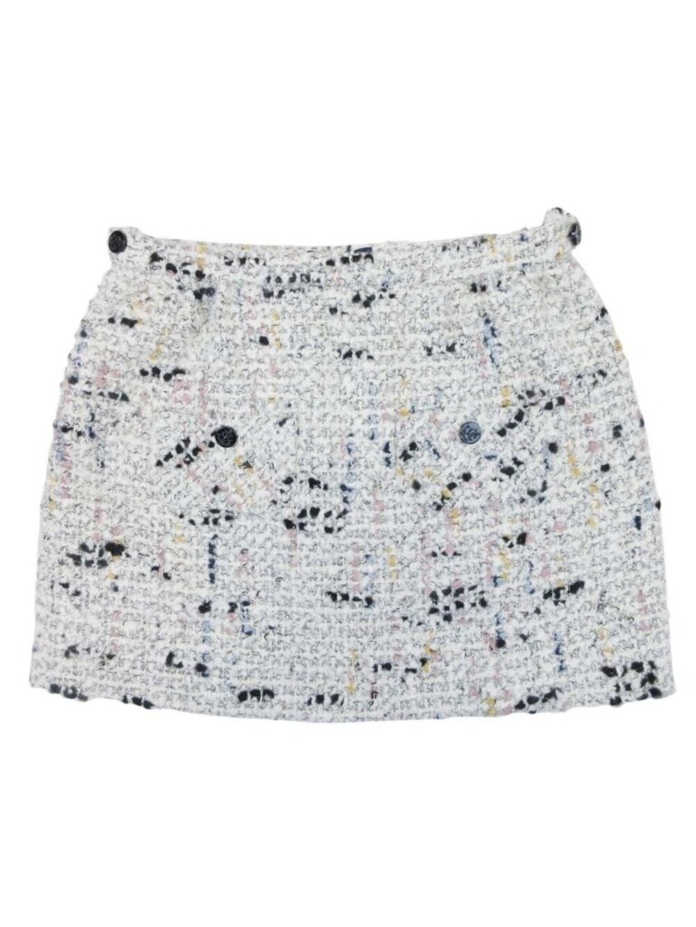 Louis Vuitton Tweed Mini Skirt Trapezoid Silhouette Short Length Wool Alpaca